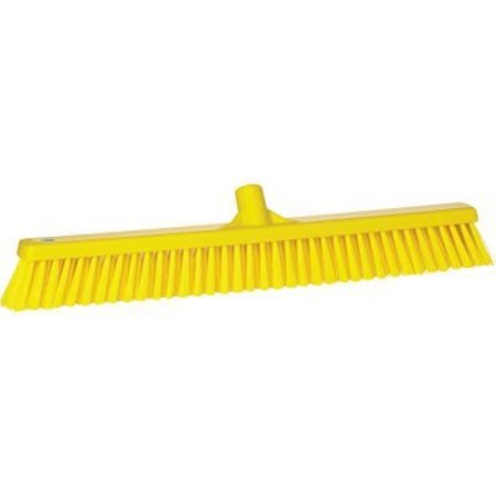 REMCO Vikan 24in Combo Push Broom- Soft/Stiff, Yellow 31946